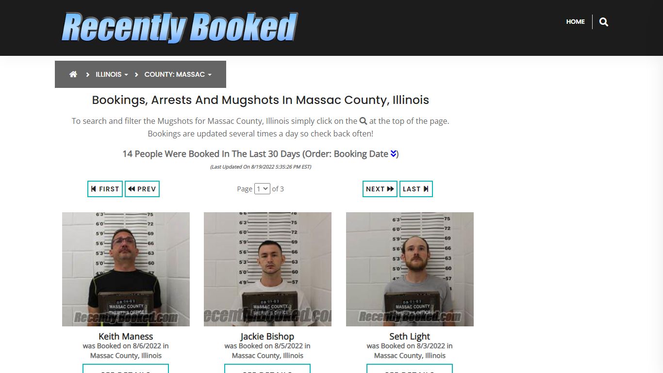 Recent bookings, Arrests, Mugshots in Massac County, Illinois